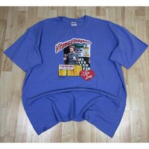 Vintage Y2K 2003 Vitameatavegamin Graphic Promo T-Shirt / Purple / Size XXL